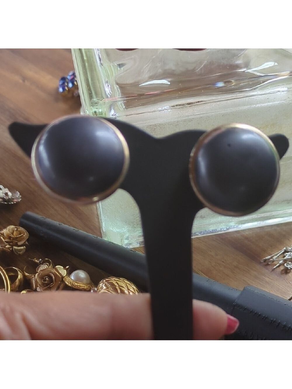 Coro Interchangeable Dome Clip On Earrings. 3 Colors - Picture 2 of 8